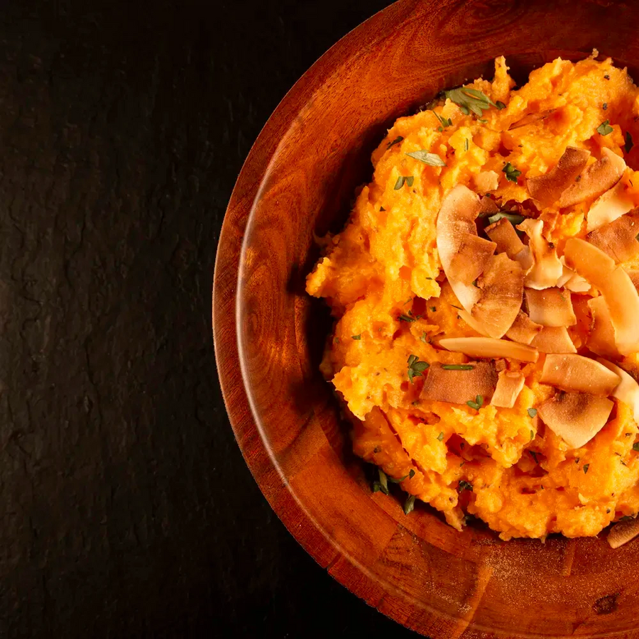 Sweet Potato Mash with Toasted Coconut