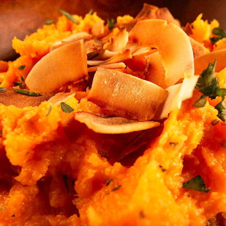 Sweet Potato Mash with Toasted Coconut